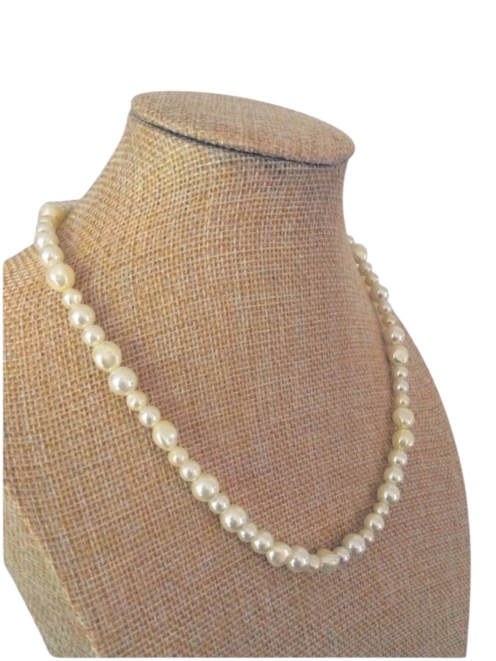 Vintage AVON SAC Silver-Tone Faux Baroque Pearl Necklace - Picture 9 of 15